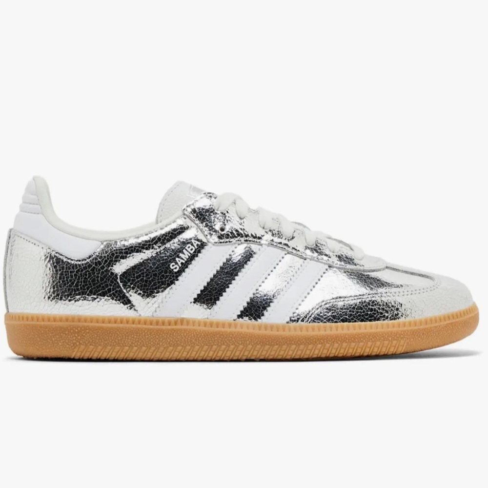 Adidas Samba OG Women's Metallic Silver Sneakers